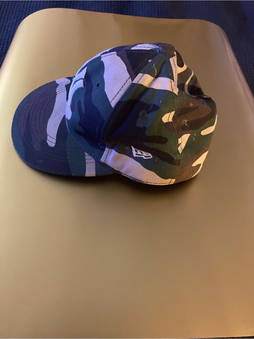 New Era Camouflage Baseball Cap in Navy, Green and White